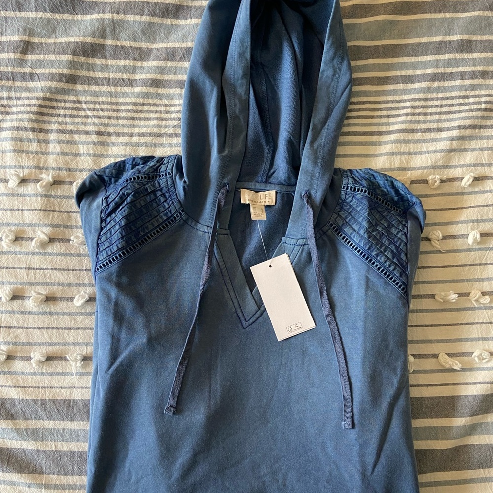 LOGO by Lori Goldstein Blue Hoodie